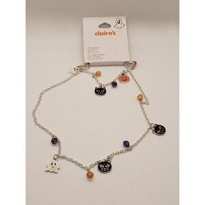 Claires Halloween Charm Necklace And Matching Bracelet Set Ghost Cat Pumpkin